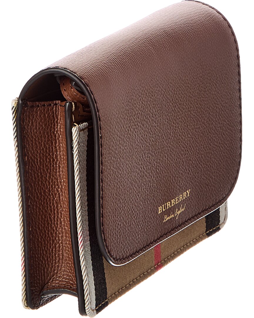 Burberry Burberry Check Canvas & Leather Crossbody