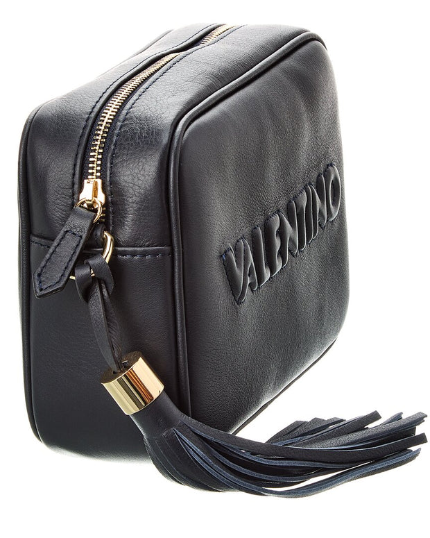 Valentino By Mario Valentino Mia Embossed Leather Crossbody In Black