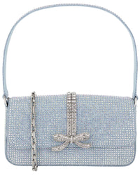 Self-Portrait Denim Shoulder Bag Blue ONE SIZE