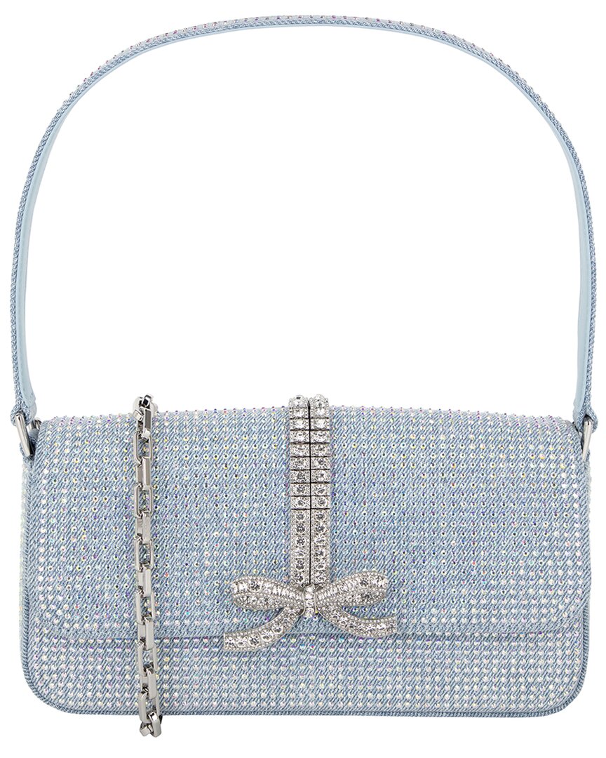Self-Portrait Denim Shoulder Bag Blue ONE SIZE