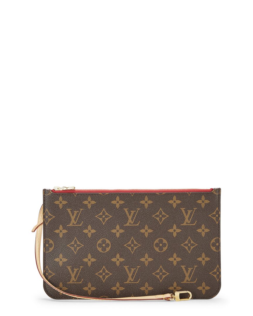 Louis Vuitton Louis Vuitton Red Monogram Coated Canvas Neverfull Pouch Mm (Authentic Pre-