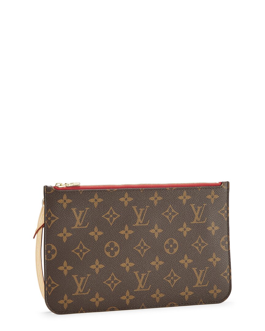 Louis Vuitton Louis Vuitton Red Monogram Coated Canvas Neverfull Pouch Mm (Authentic Pre-