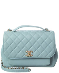 Chanel Blue Caviar Quilted Leather Large Business Affinity Flap (Authentic
