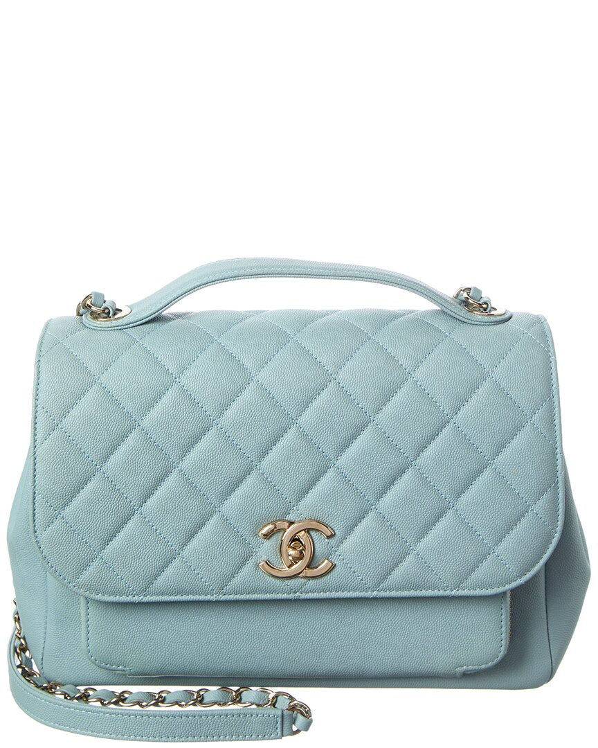 Chanel Blue Caviar Quilted Leather Large Business Affinity Flap (Authentic