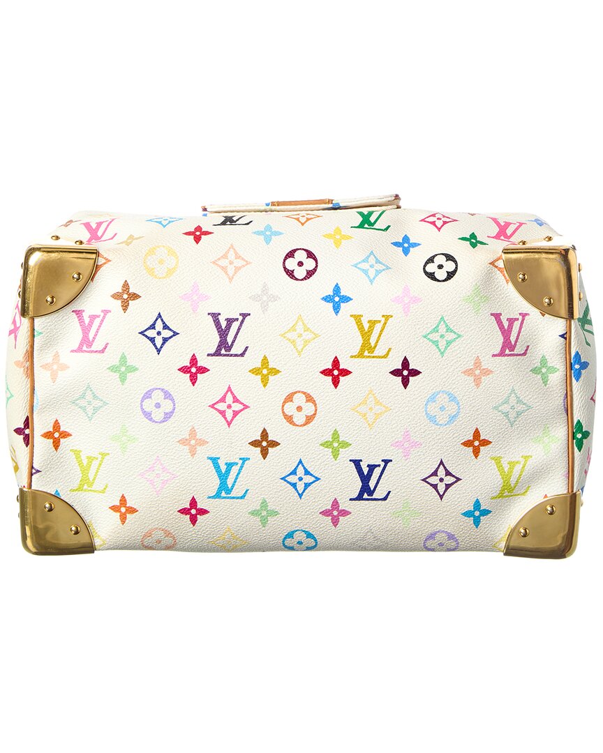 Louis Vuitton White Monogram Multicolor Coated Canvas Speedy 30 (Authentic