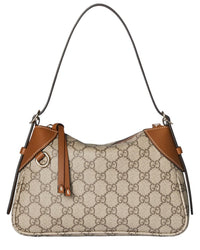 Gucci Emblem Small Gg Supreme Canvas & Leather Shoulder Bag