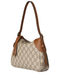 Gucci Emblem Small Gg Supreme Canvas & Leather Shoulder Bag