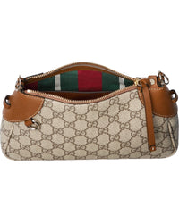 Gucci Emblem Small Gg Supreme Canvas & Leather Shoulder Bag
