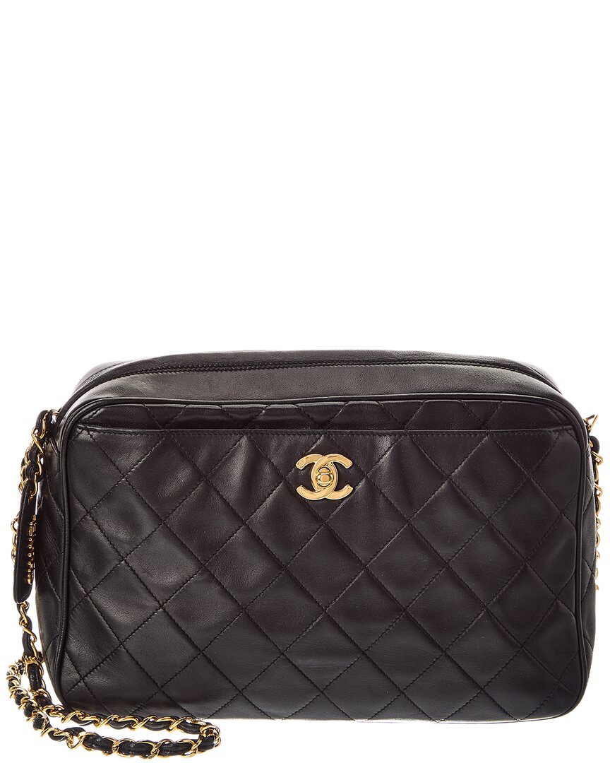 Chanel Chanel Black Lambskin Turn Lock Shoulder Bag (Authentic Pre-Loved)