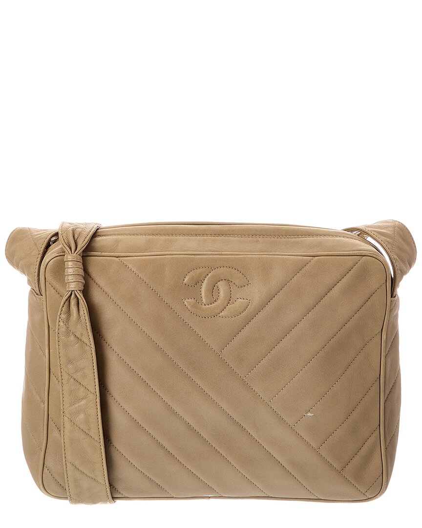 Chanel Beige Caviar Leather Cc Large Camera Bag (Authentic Pre-Loved)