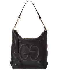 Gucci Gucci Black Lambskin Gg Shoulder Bag (Authentic Pre-Loved)