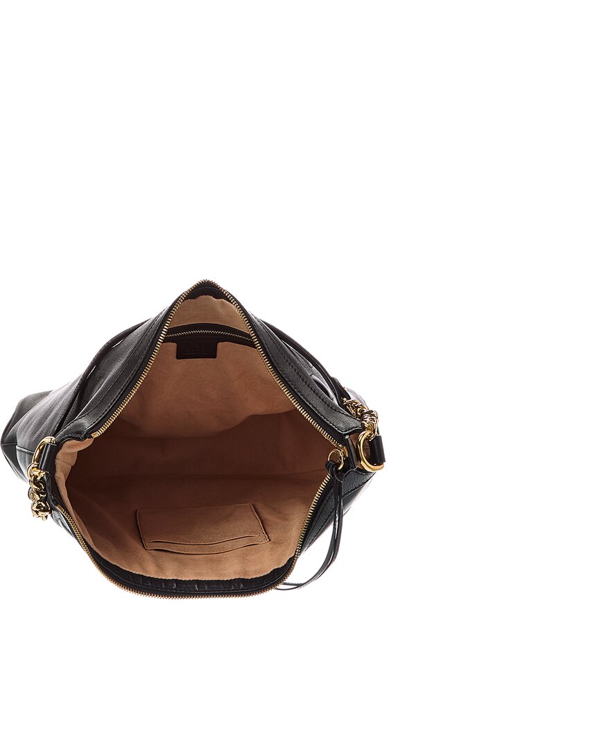 Gucci Gucci Black Lambskin Gg Shoulder Bag (Authentic Pre-Loved)