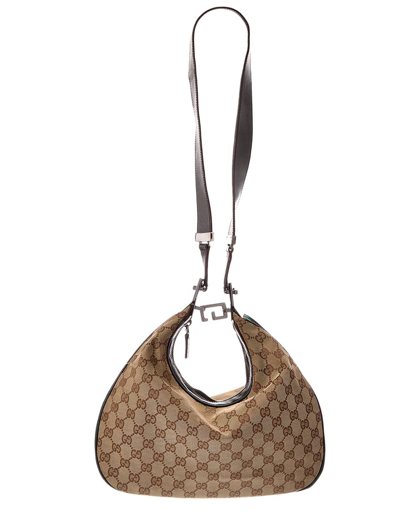 Gucci Gucci Beige Canvas Web Shoulder Bag (Authentic Pre-Loved)