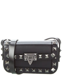 Valentino Rockstud Mini Leather Shoulder Bag Black ONE SIZE