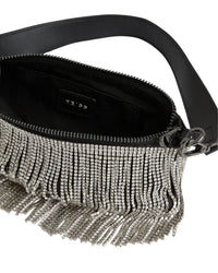 Reiss Francesca Fringe Satin Shoulder Bag