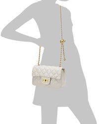 Tiffany & Fred Paris Quilted Sheepskin Leather Crossbody