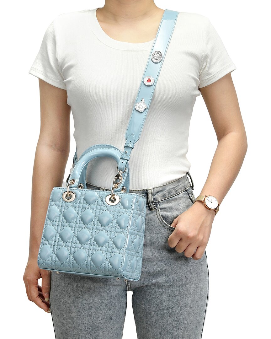 Tiffany & Fred Paris Mini Quilted Patent Satchel