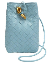 Tiffany & Fred Paris Handwoven Leather Mini Bucket Bag