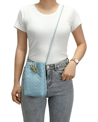 Tiffany & Fred Paris Handwoven Leather Mini Bucket Bag