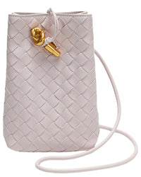 Tiffany & Fred Paris Handwoven Leather Mini Bucket Bag