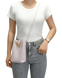 Tiffany & Fred Paris Handwoven Leather Mini Bucket Bag