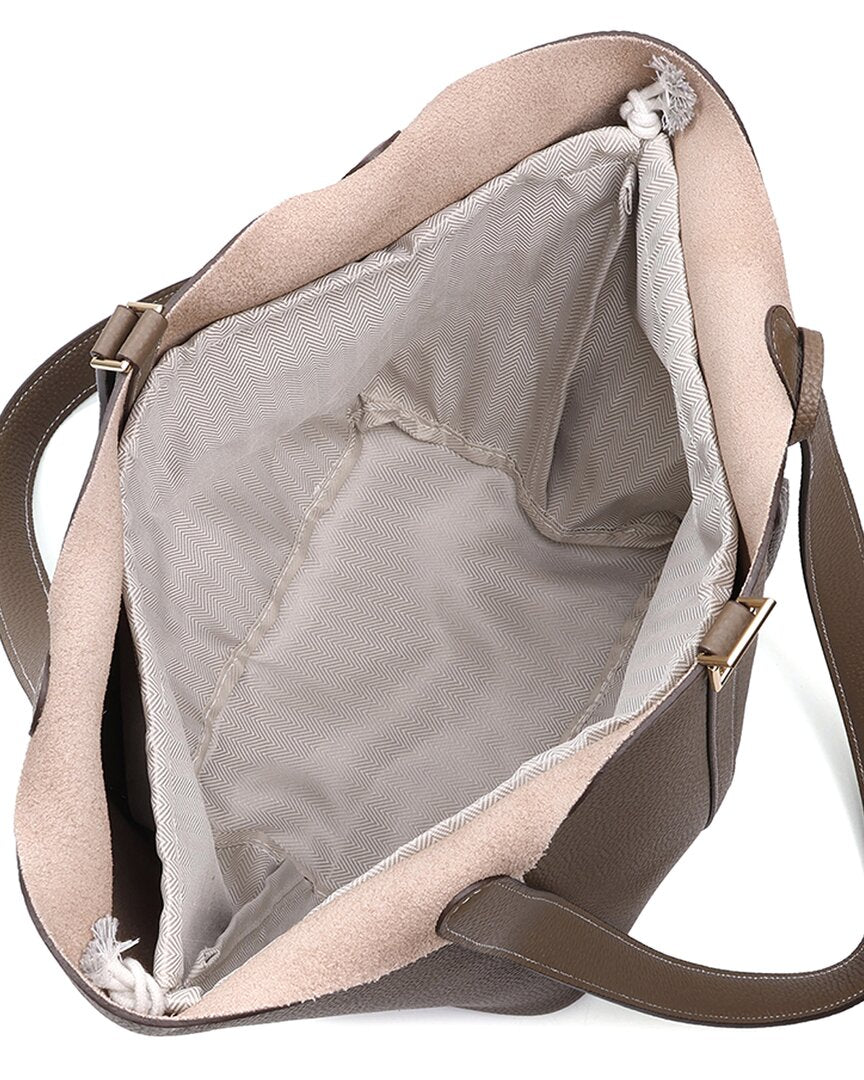 Tiffany & Fred Paris Pebbled Leather Bucket Tote