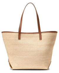 Cole Haan Nantucket Straw & Leather Tote