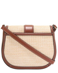 Cole Haan Marina Saddle Bag Straw & Leather Crossbody