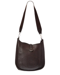Hermès Hermès Chocolat Clemence Leather Clemence Messenger Bag (Authentic Pre-Loved)
