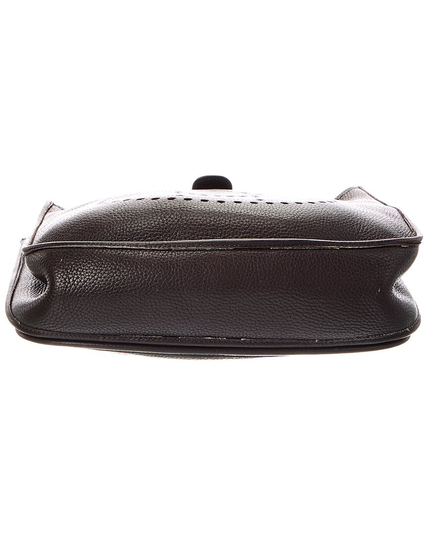 Hermès Hermès Chocolat Clemence Leather Clemence Messenger Bag (Authentic Pre-Loved)