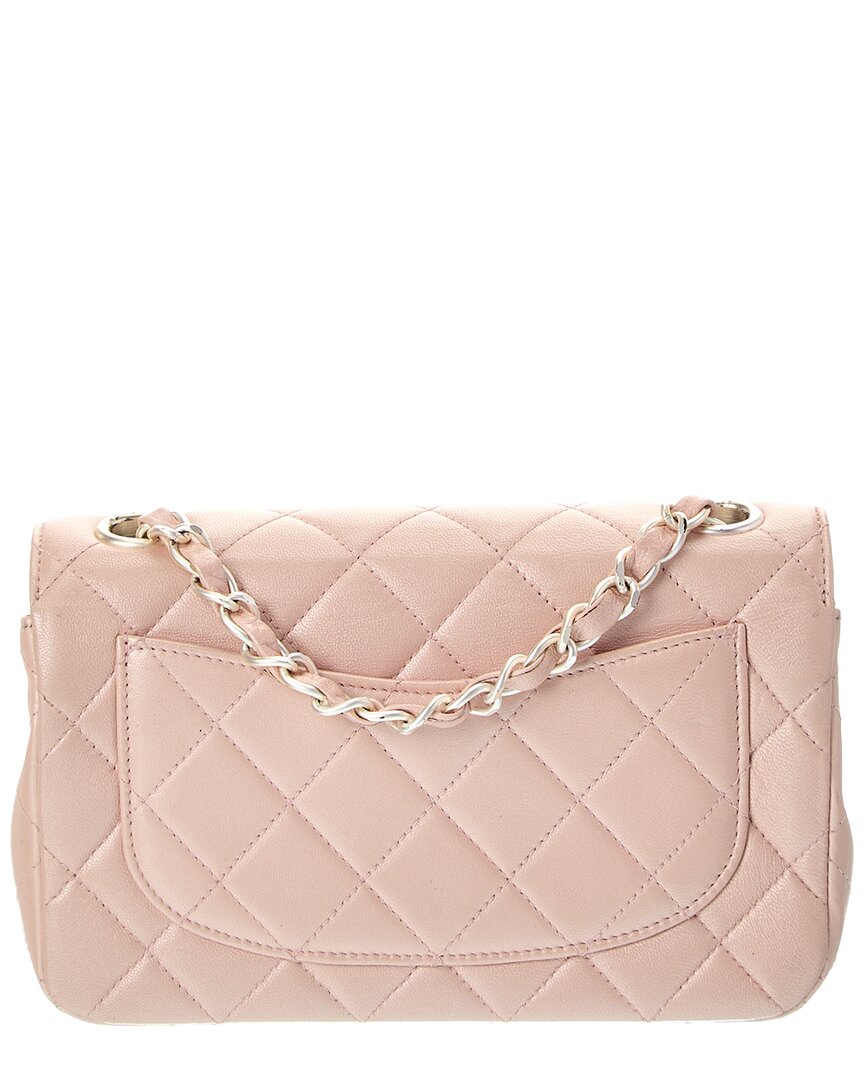 Chanel Pink Lambskin Leather Cc Flap Mini Shoulder Bag (Authentic Pre-Loved)