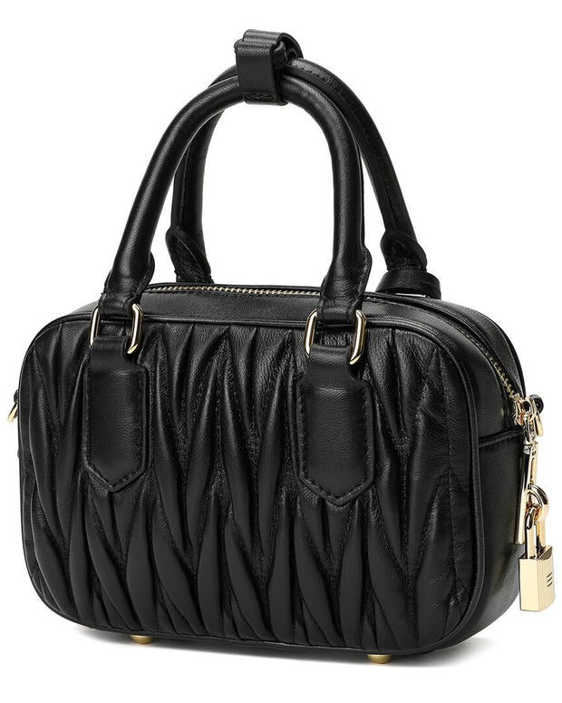 Tiffany & Fred Paris Pleated Leather Satchel