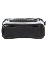 Chanel Black Smooth Calfskin Leather Aged Smooth Quilted Medium Gabrielle Logo