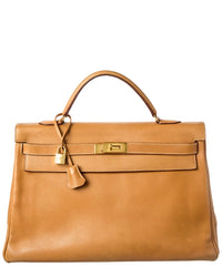 Hermès Naturelle Ardennes Leather Ardennes Kelly Retourne 40 (Authentic Pre-