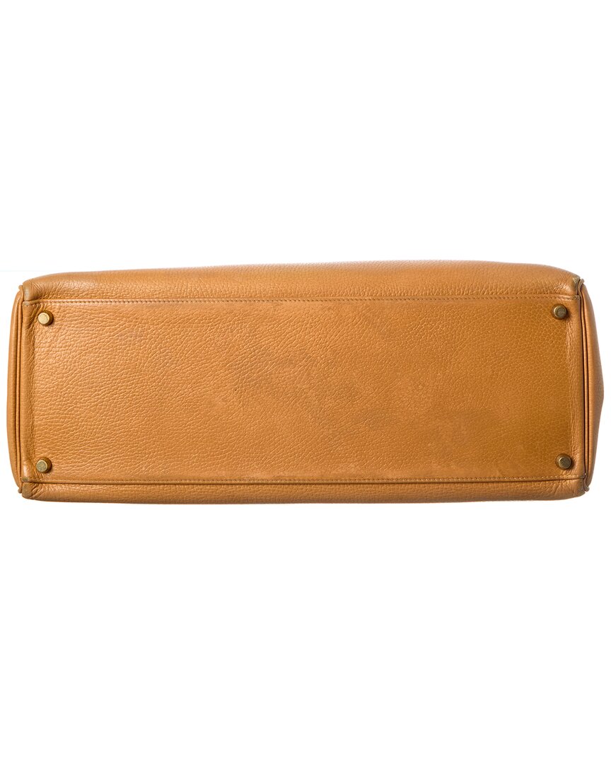 Hermès Naturelle Ardennes Leather Ardennes Kelly Retourne 40 (Authentic Pre-