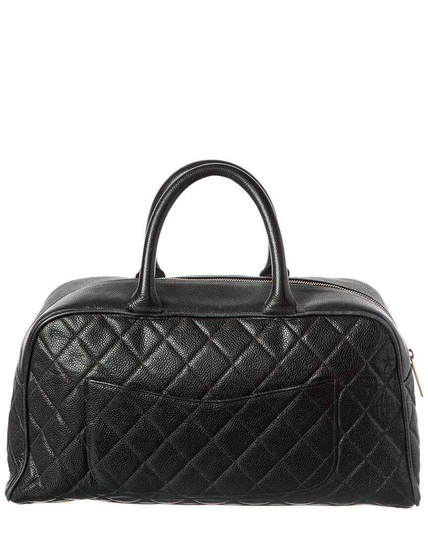 Chanel Black Caviar Leather Cambon Boston Bag Caviar (Authentic Pre-Loved)