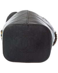 Chanel Black Caviar Lambskin Leather Caviar Bucket Drawstring Bag (Authentic