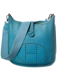Hermès Blue Taurillon Clemence Leather Evelyne Ii (Authentic Pre-Loved)