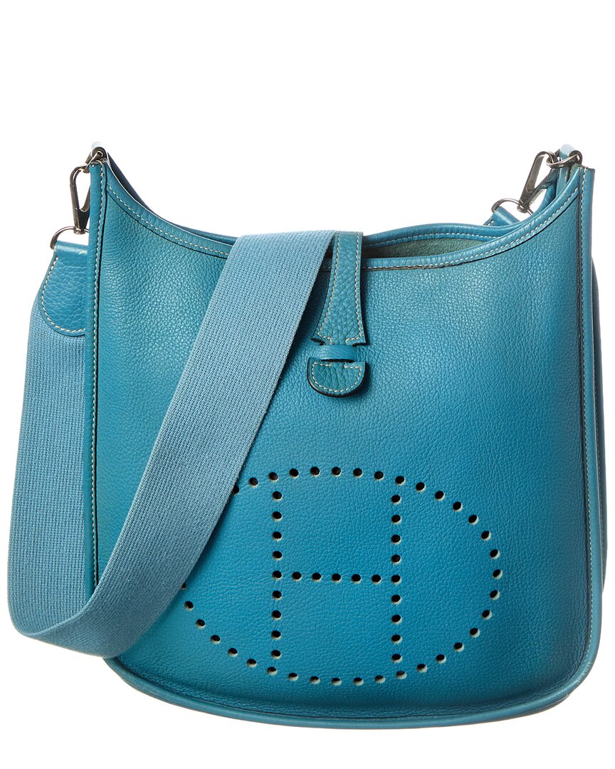 Hermès Blue Taurillon Clemence Leather Evelyne Ii (Authentic Pre-Loved)