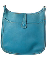 Hermès Blue Taurillon Clemence Leather Evelyne Ii (Authentic Pre-Loved)