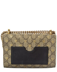 Gucci Black Gg Supreme Monogram Coated Canvas Bees Small Padlock Shoulder Bag