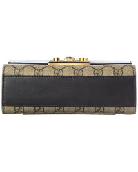 Gucci Beige Black Cuir Gg Supreme Monogram Calfskin Leather Small Padlock