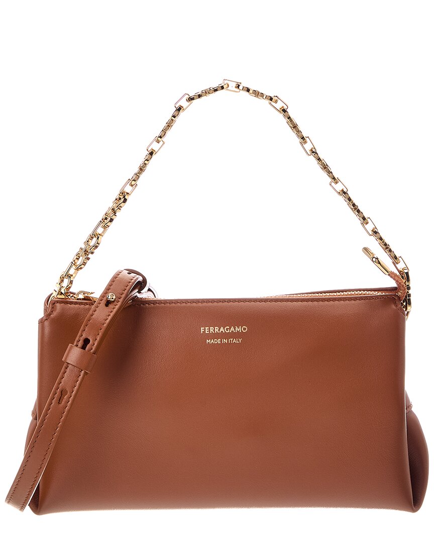Ferragamo Ferragamo Gancini Mini Leather Shoulder Bag
