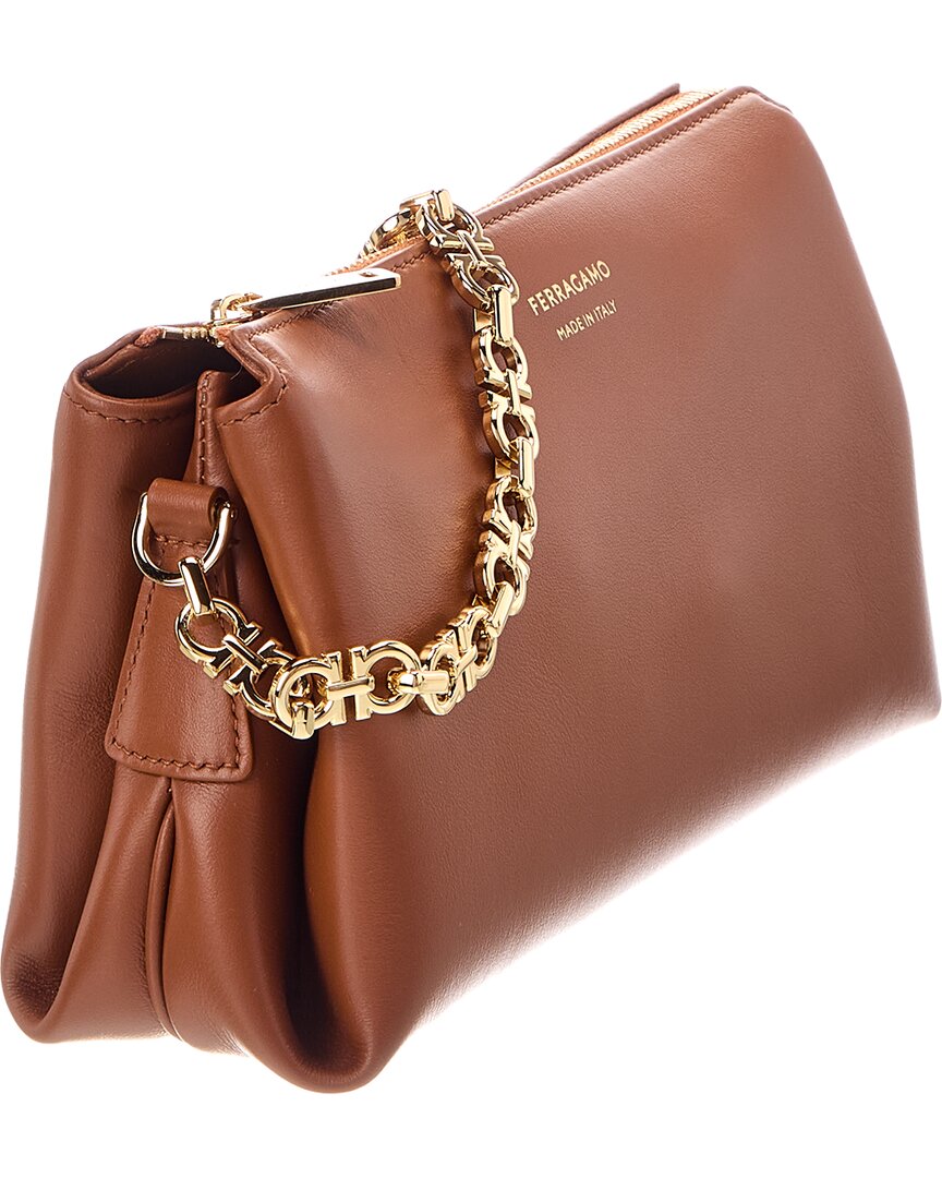 Ferragamo Ferragamo Gancini Mini Leather Shoulder Bag