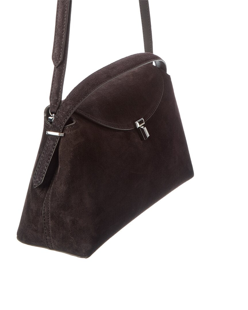 Toteme T Lock Suede Shoulder Bag