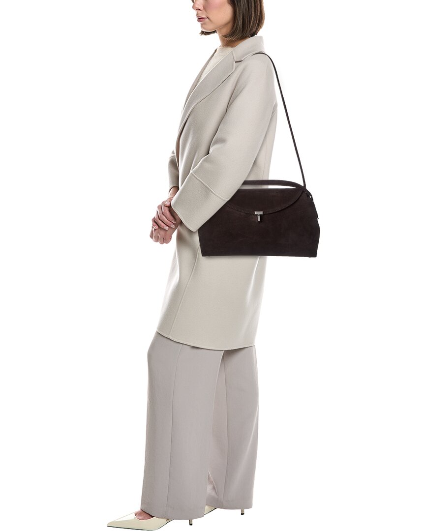 Toteme T Lock Suede Shoulder Bag