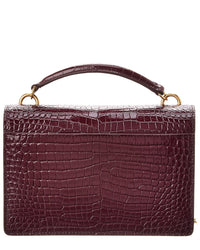 Saint Laurent Saint Laurent Sunset Croc-Embossed Leather Shoulder Bag
