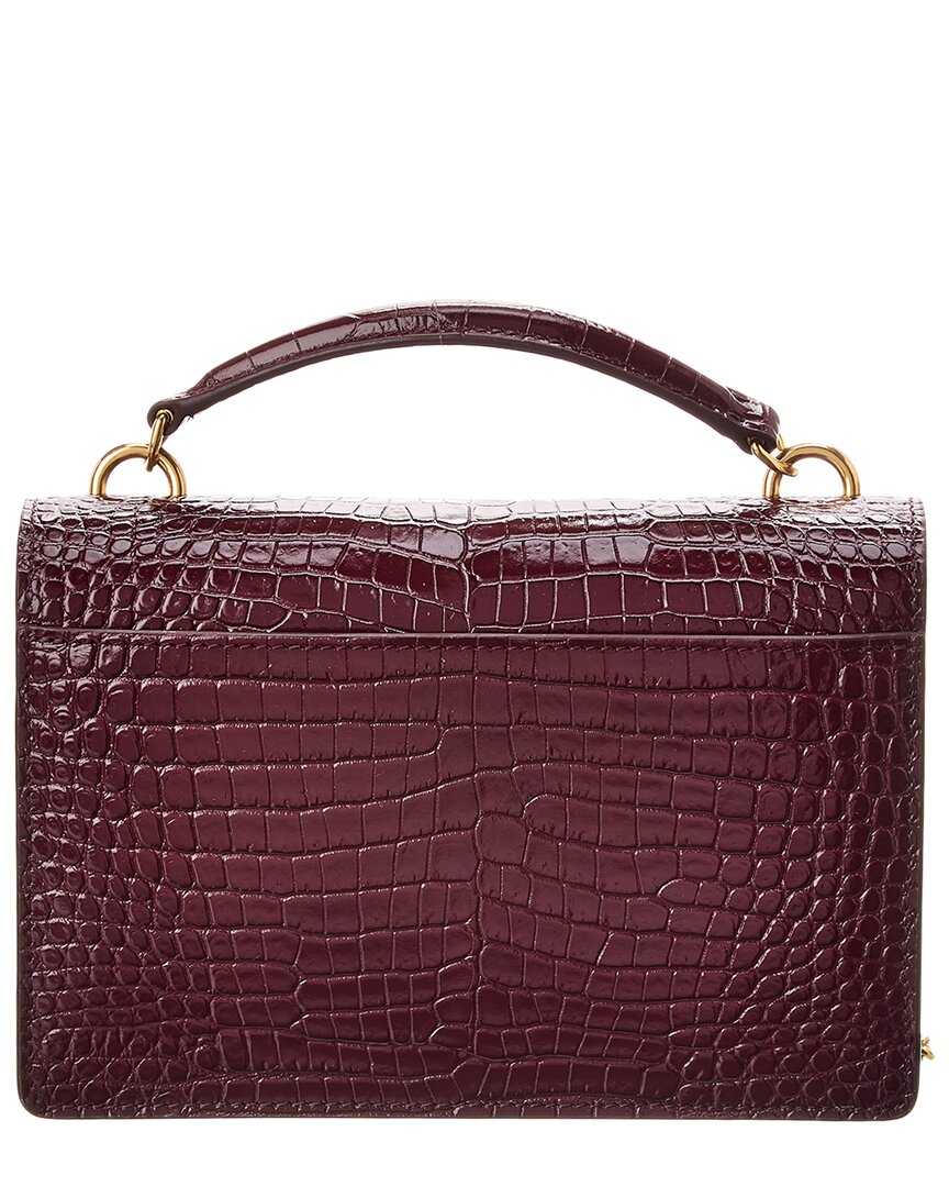Saint Laurent Saint Laurent Sunset Croc-Embossed Leather Shoulder Bag