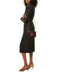 Saint Laurent Saint Laurent Sunset Croc-Embossed Leather Shoulder Bag