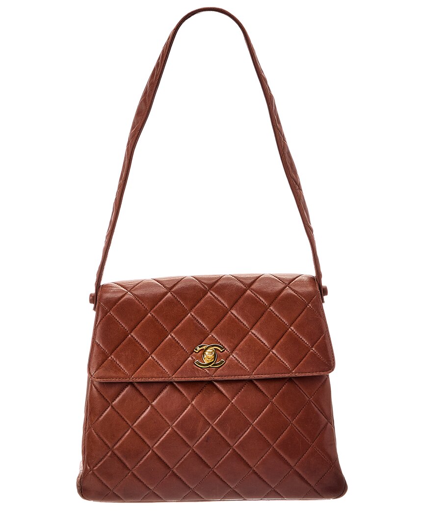 Pre-Owned Chanel Camel Quilted Lambskin Leather Cc Hobo Bag (Authentic Pre-Loved)